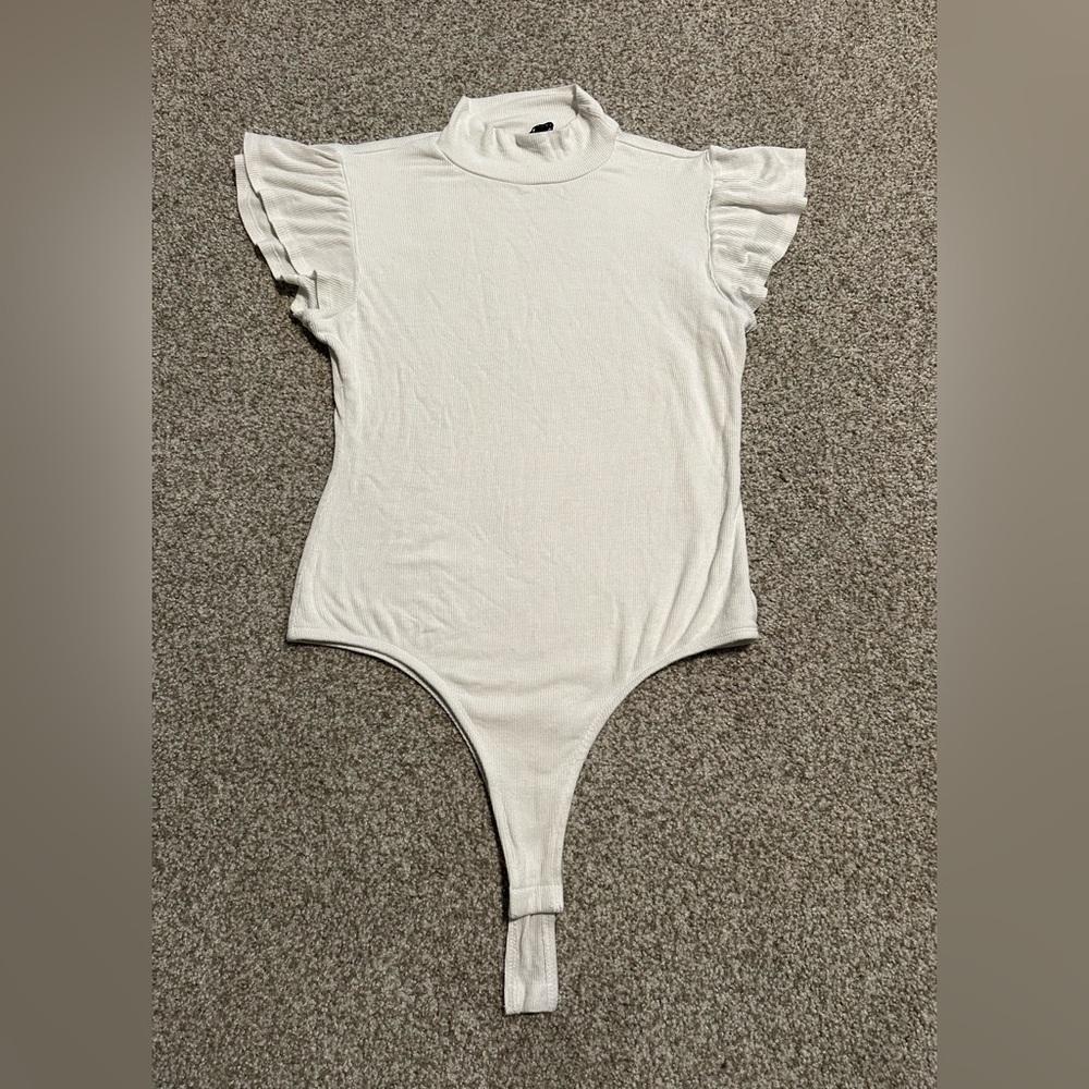 21 Saints White Bodysuit Tee with Flowy Sleeves